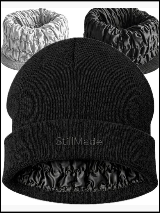 Padded Silk-Satin-Lined Beanie - Reduces Hat Head, Frizz, Static, Hair Friendly main image 7